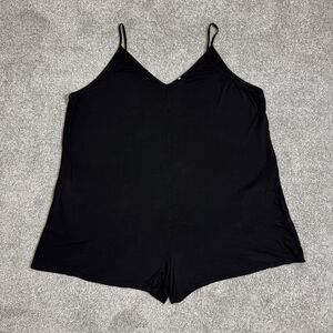 Suzanne Betro SIMPLE Jumpsuit Womens 4XL Black Sleeveless Wide Leg Pockets Rayon